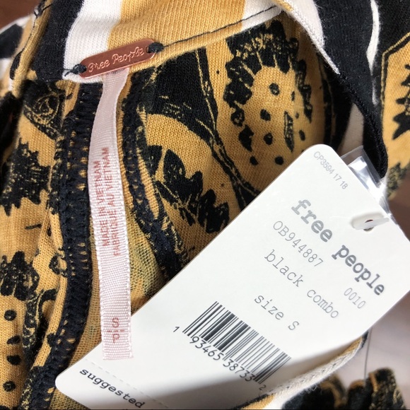NWT Free People Mimi Tunic Top Black and Yellow - Picture 5 of 7
